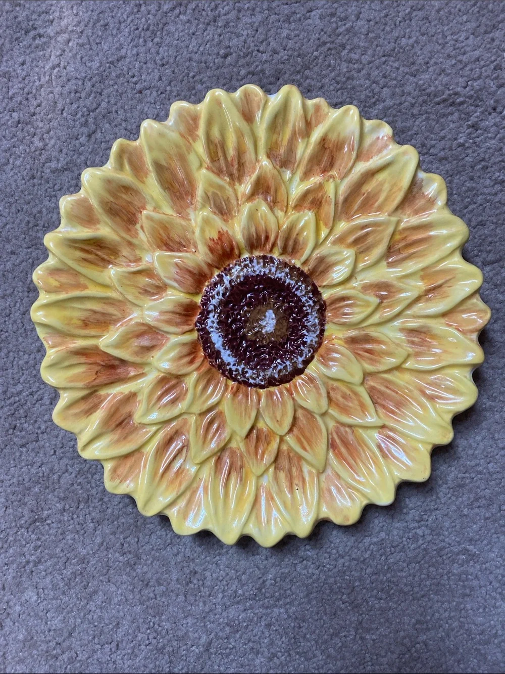 Certified International Sunflower Ceramic Decorative Plate - Yellow & Brown